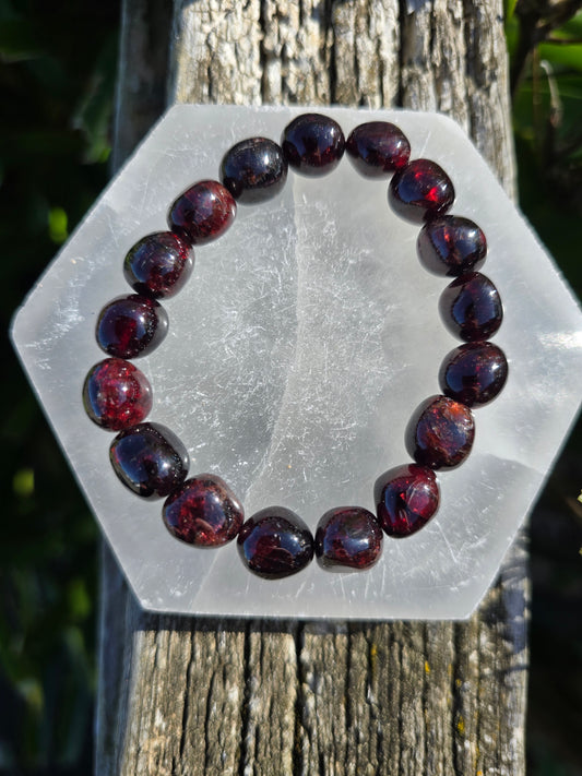 Garnet | Large Nugget Bead Bracelet
