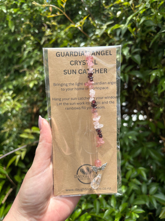 Strawberry Quartz, Rose Quartz & Garnet | Guardian Angel Sun Catcher