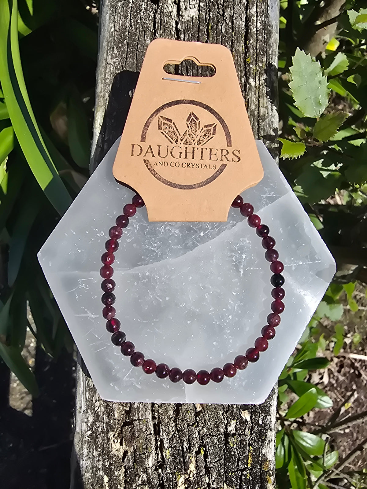 Garnet | Round Bead Bracelet 4 mm