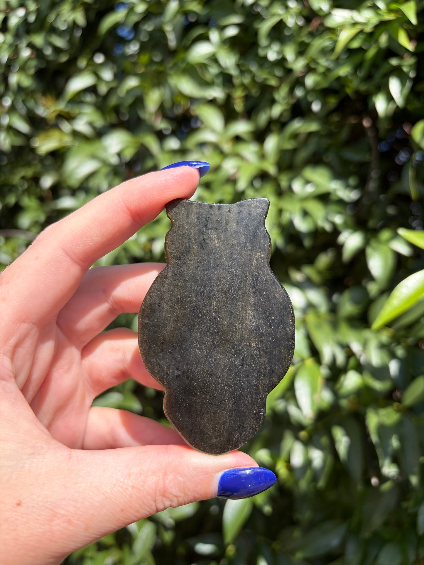 Gold Sheen Obsidian Owl Skull Carving
