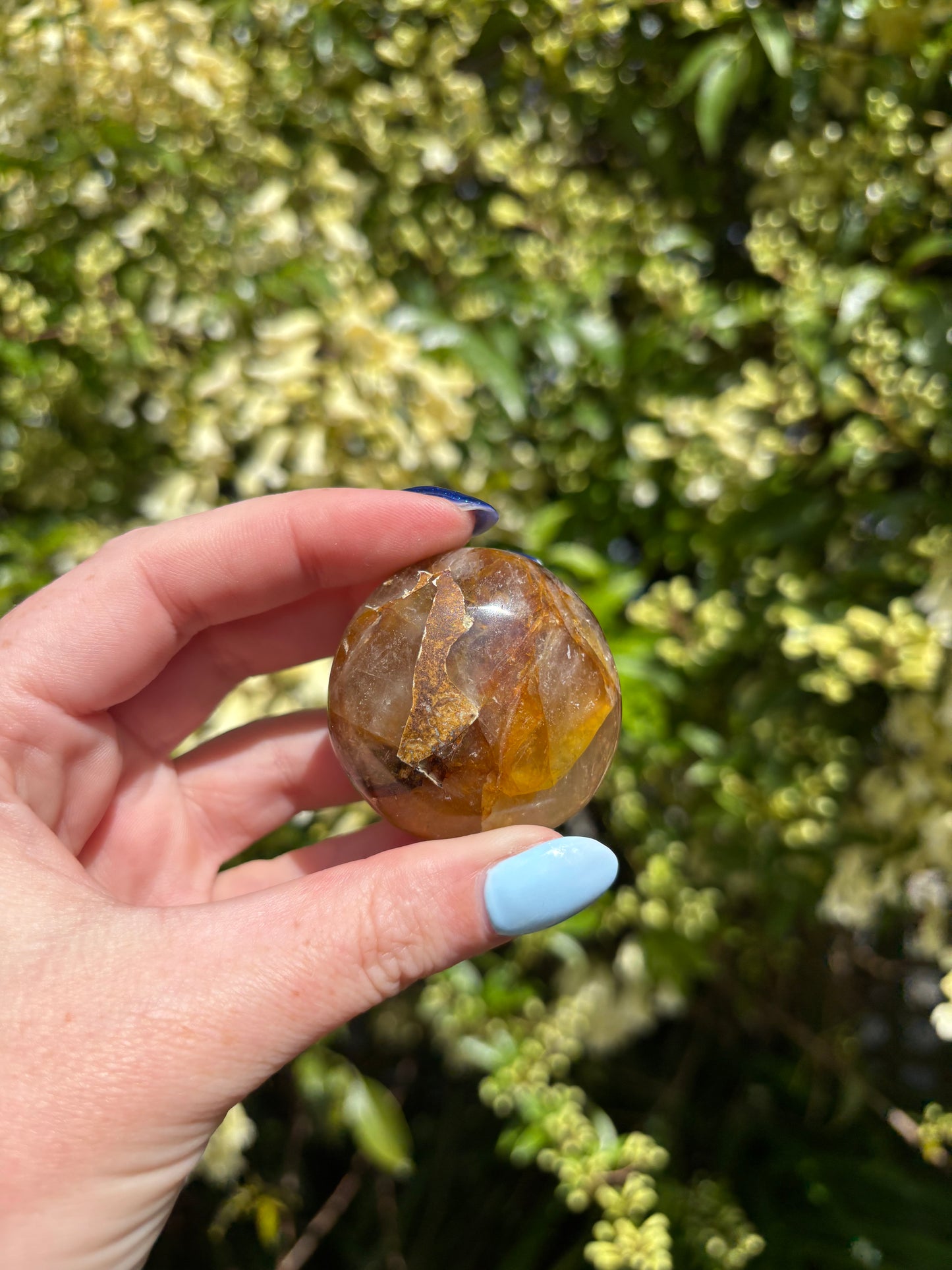 Golden Healer Quartz Palm Stone C