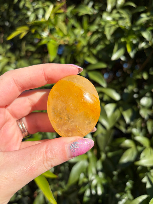 Golden Healer Quartz Palm Stone B