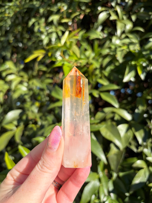 Golden Healer Quartz & Rose Quartz Point C