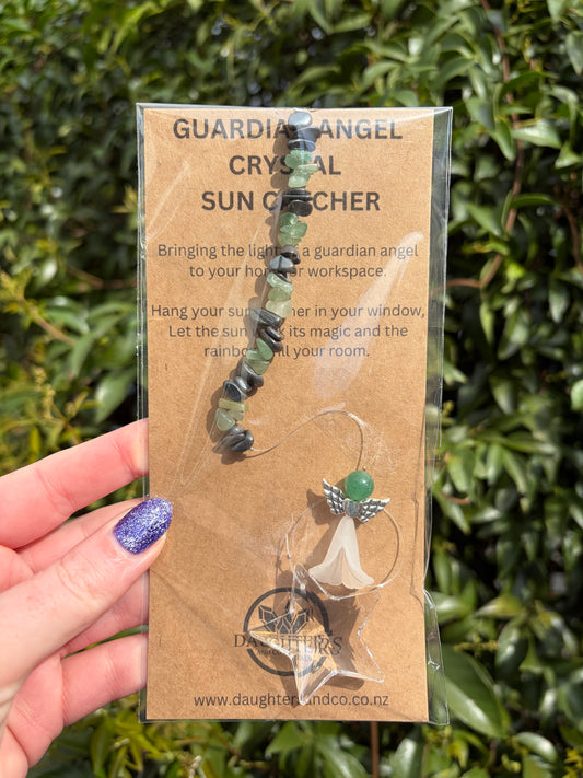 Hematite & Green Aventurine | Guardian Angel Star Sun Catcher
