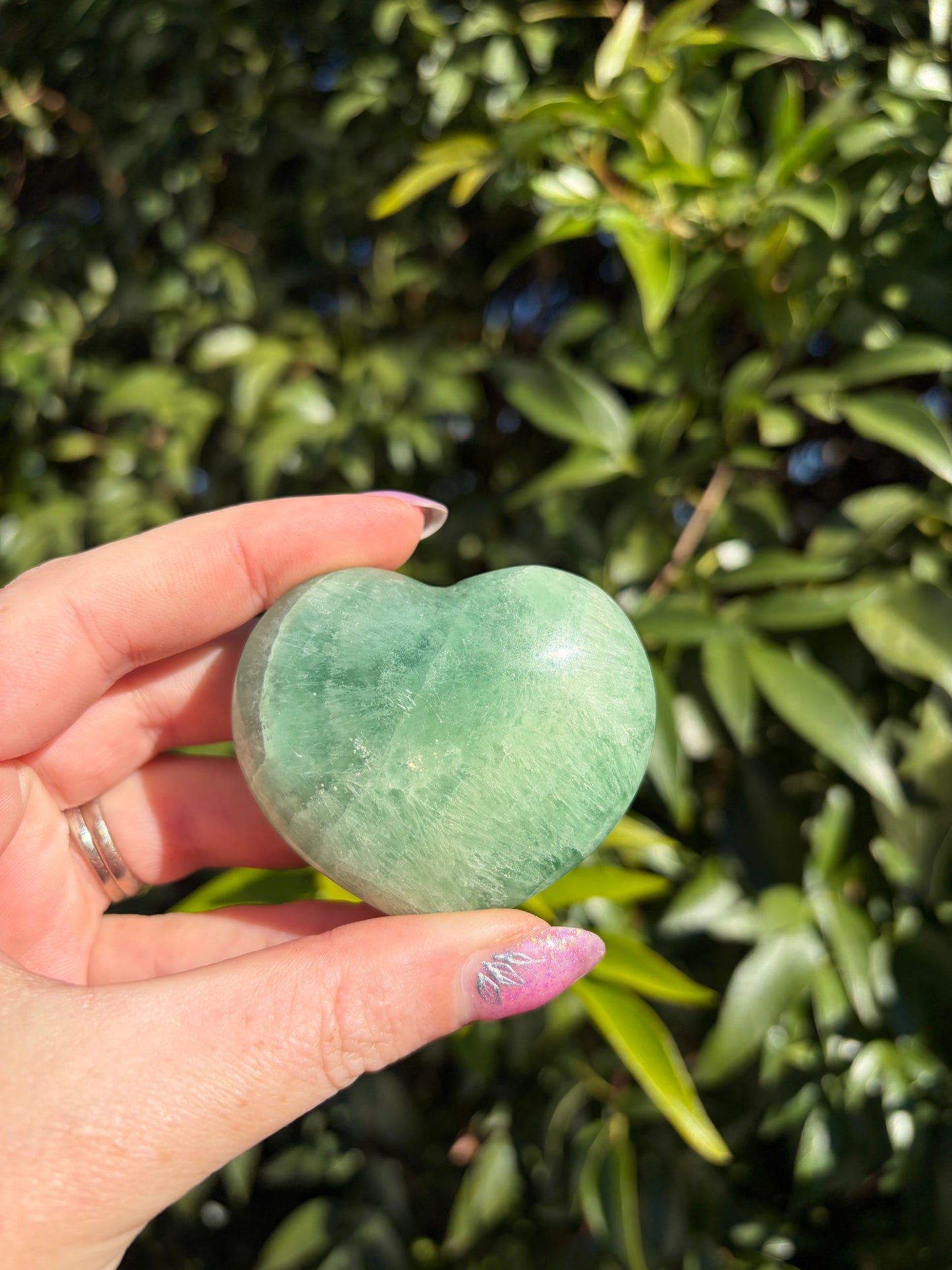 Green Fluorite Heart A