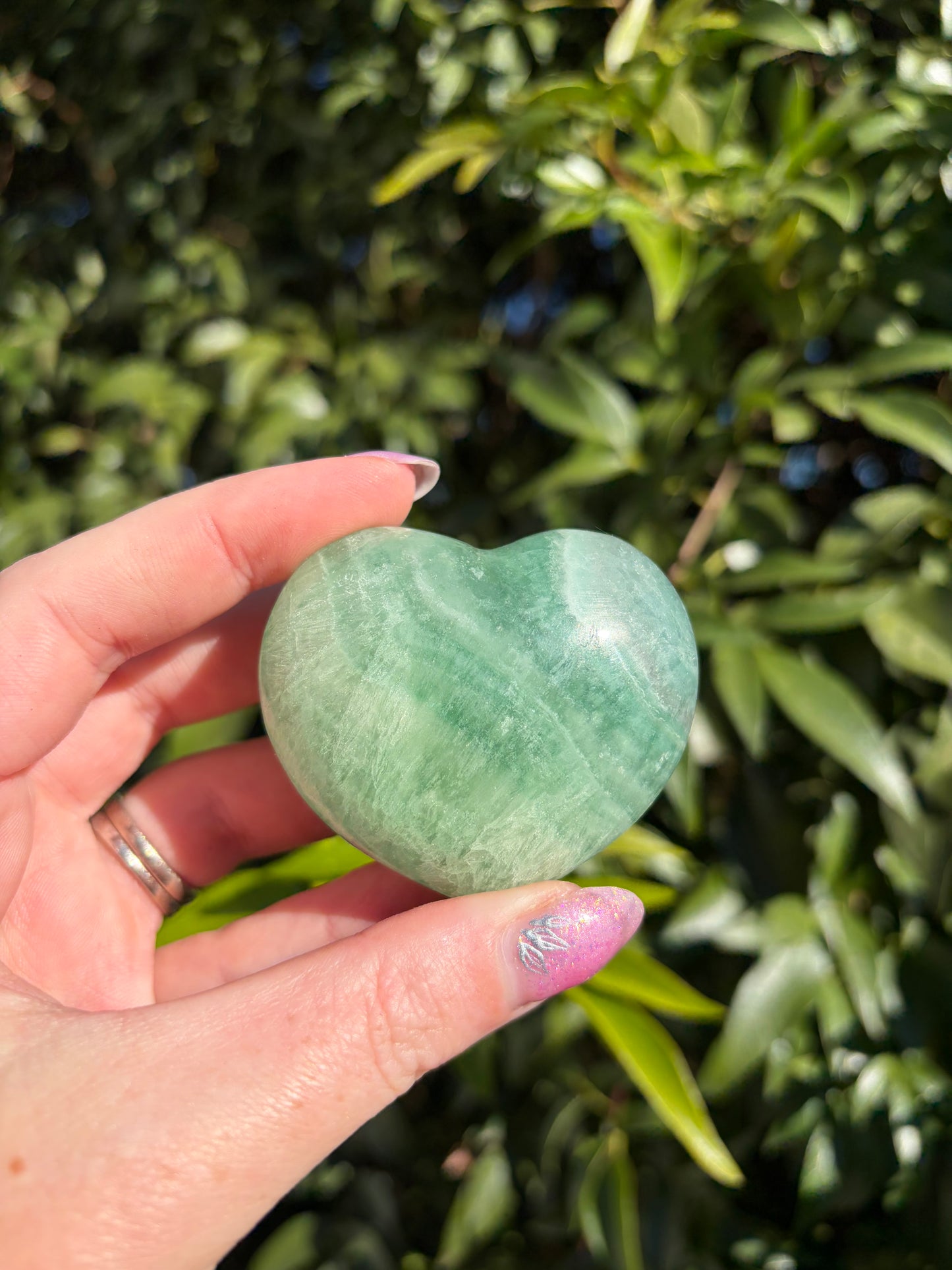 Green Fluorite Heart A