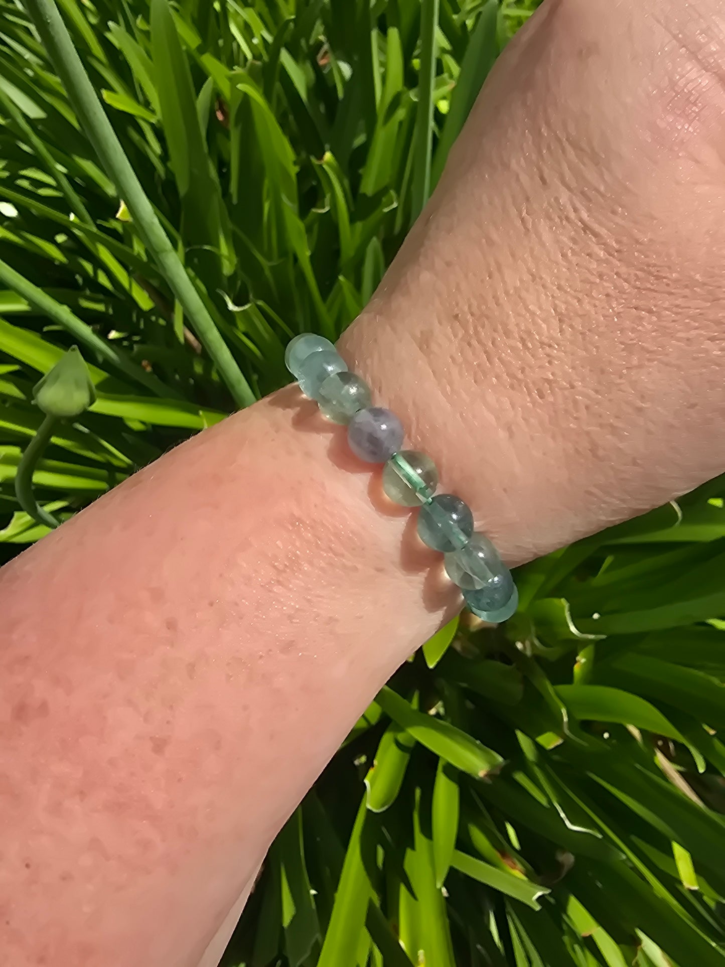 Green Fluorite | Round Bead Bracelet