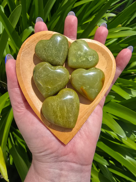 Green Opal Small Heart