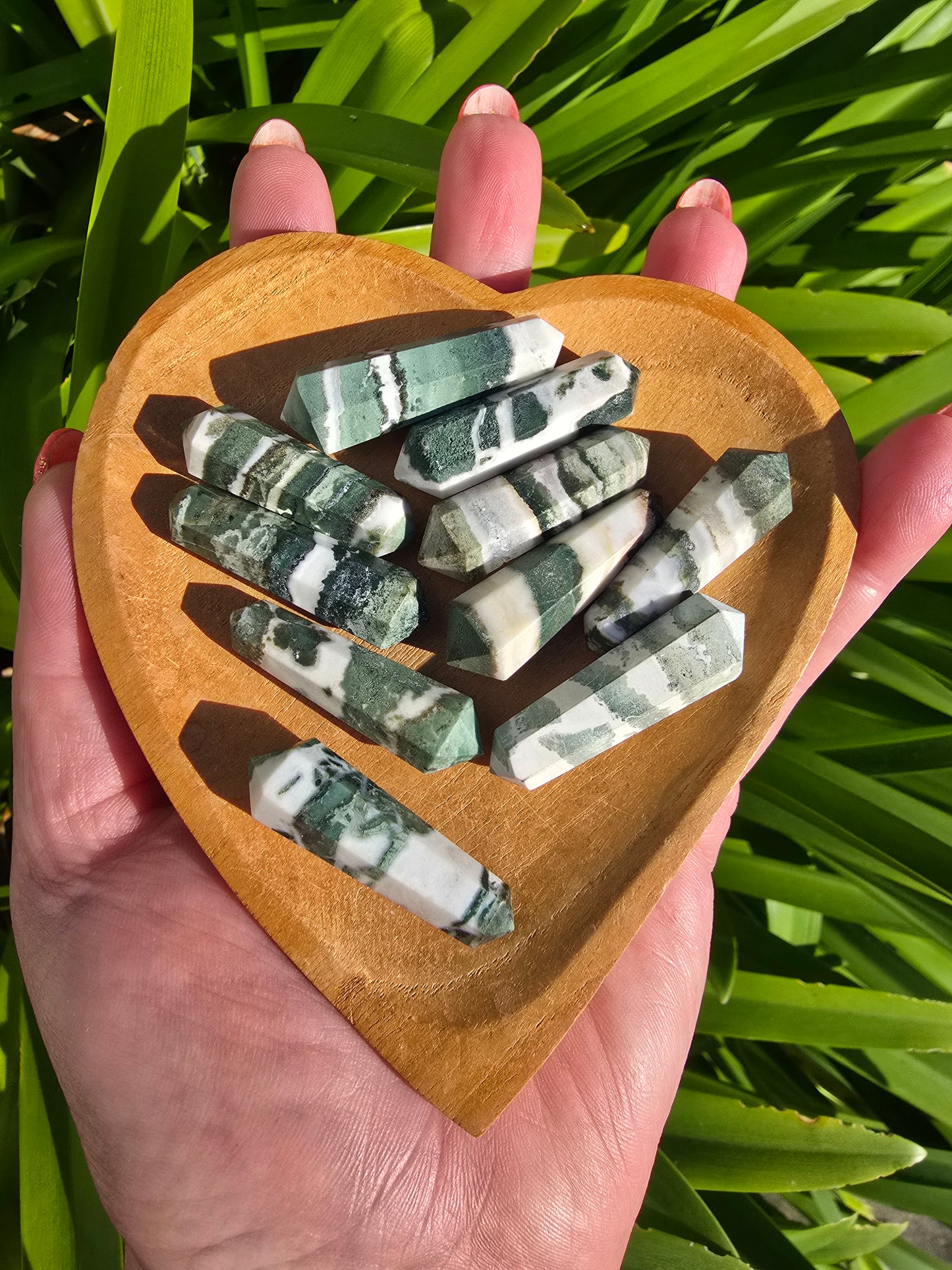 Green Sardonyx Double Terminated Point