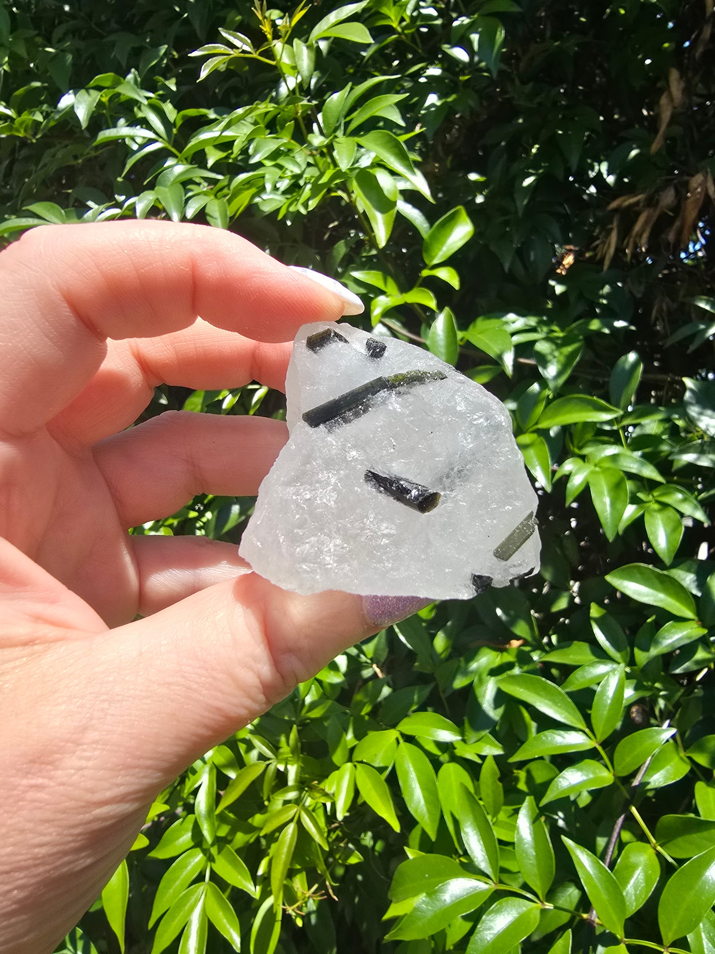 Green Tourmaline In Quartz Rough Piece D