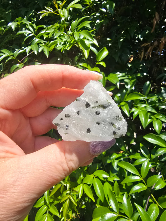 Green Tourmaline In Quartz Rough Piece i
