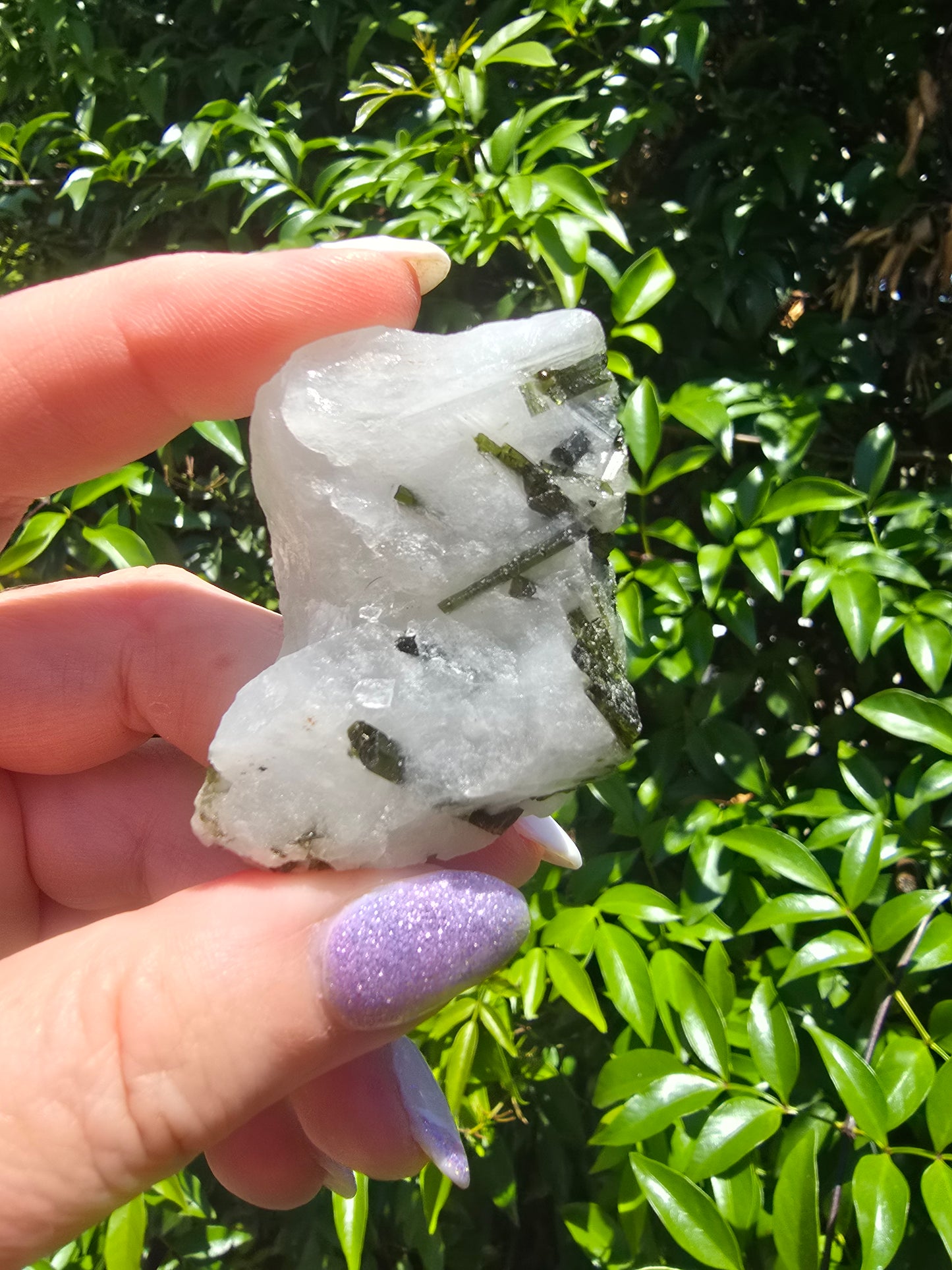 Green Tourmaline In Quartz Rough Piece J