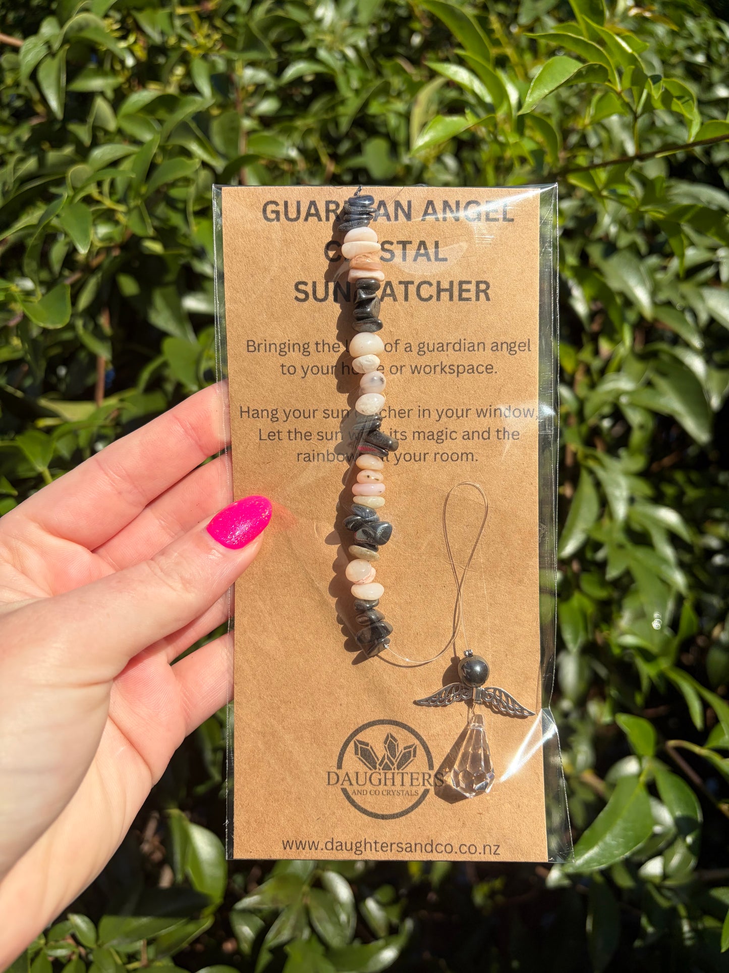 Hematite & Pink Opal | Guardian Angel Sun Catcher