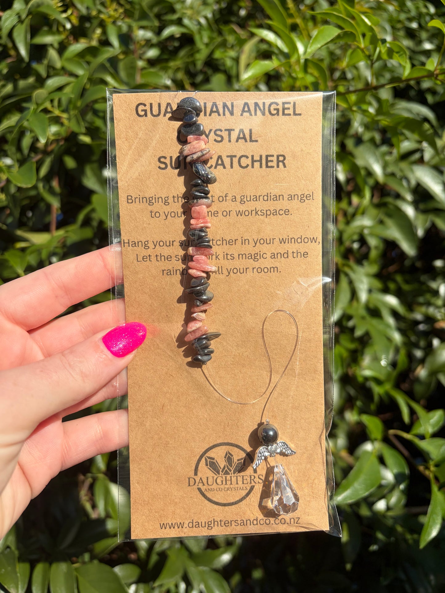 Rhodochrosite & Hematite | Guardian Angel Sun Catcher