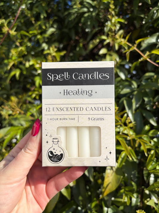 White HEALING Spell Candles x12