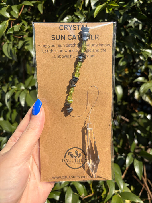 Hematite & Peridot | Point Sun Catcher