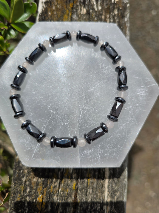 Hematite & Rose Quartz | Bead Bracelet