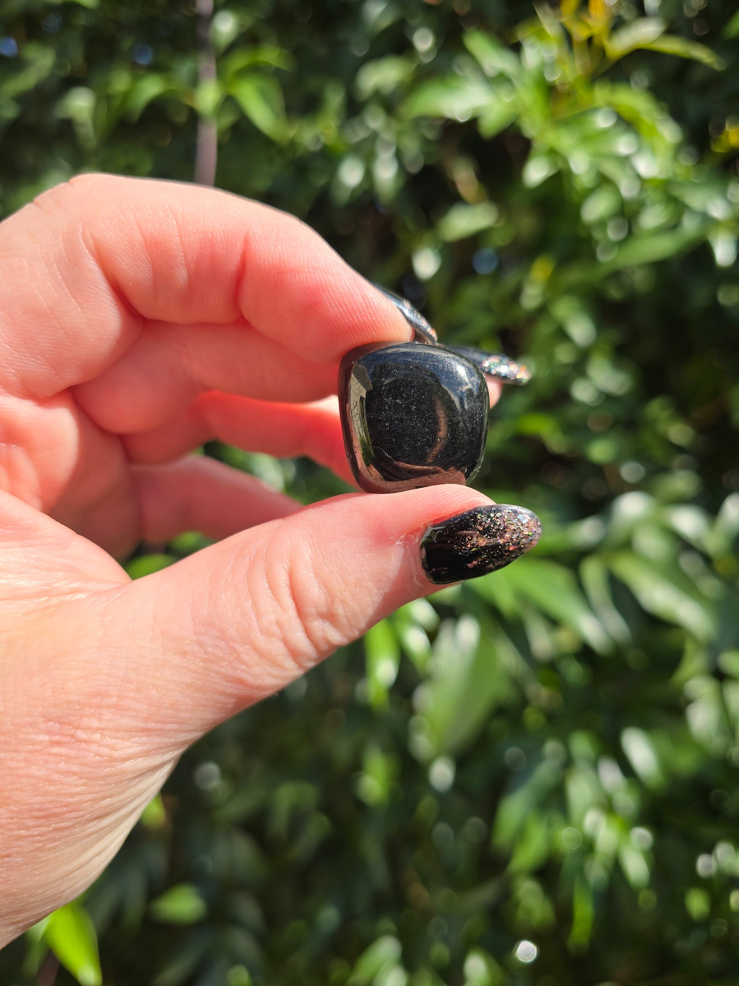 Jet Tumbled Stone