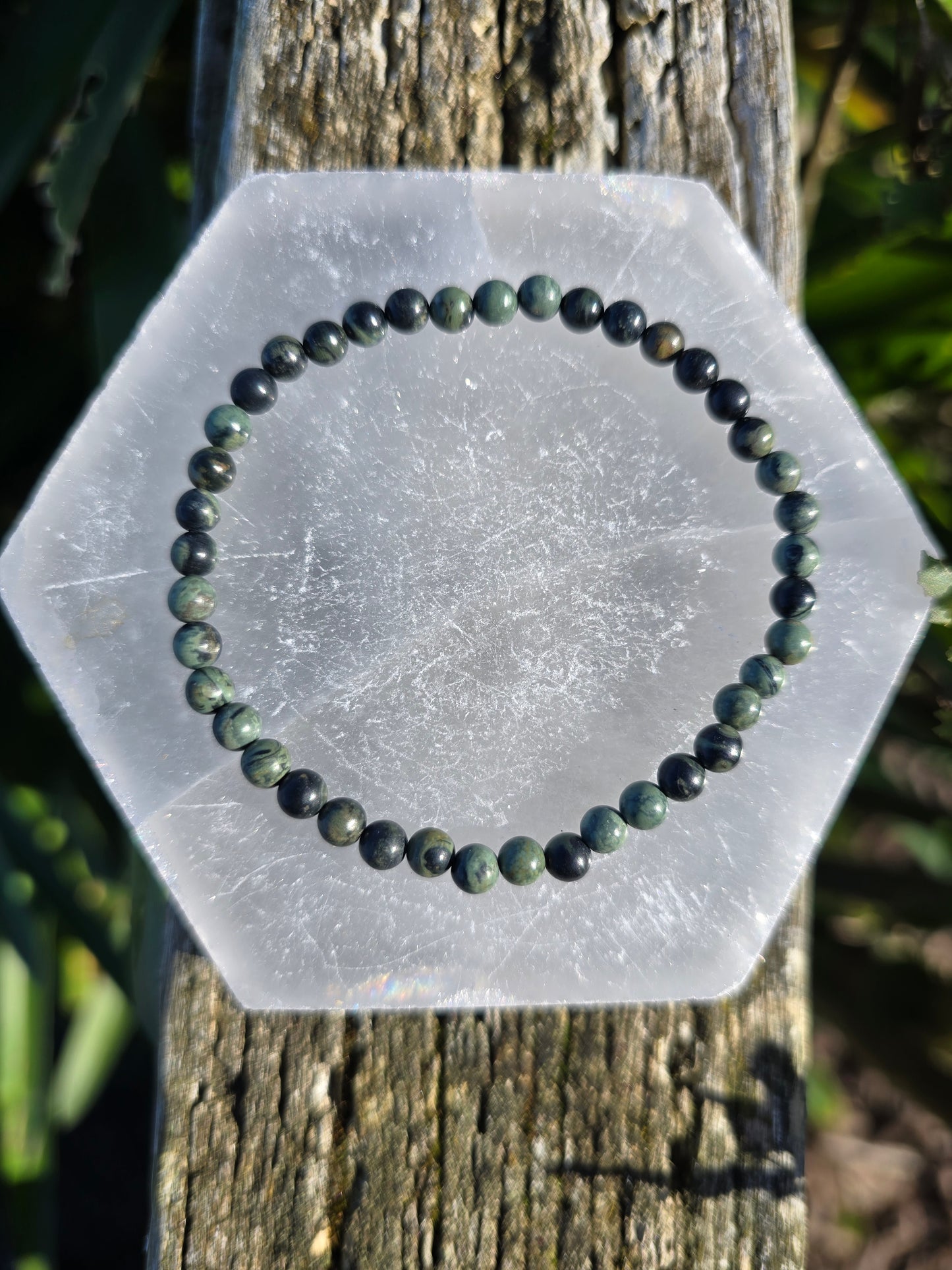 Kambaba Jasper | Round Bead Bracelet 4 mm