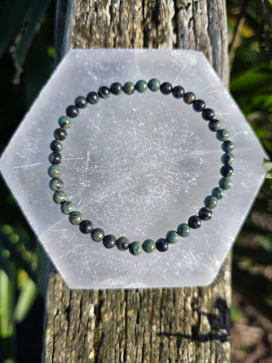 Kambaba Jasper | Round Bead Bracelet 4 mm