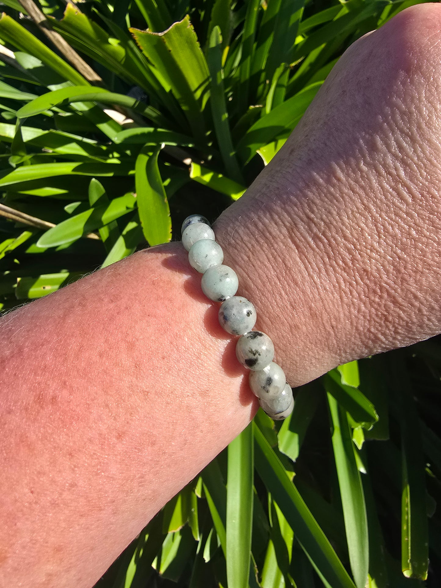 Kiwi Jasper | Round Bead Bracelet