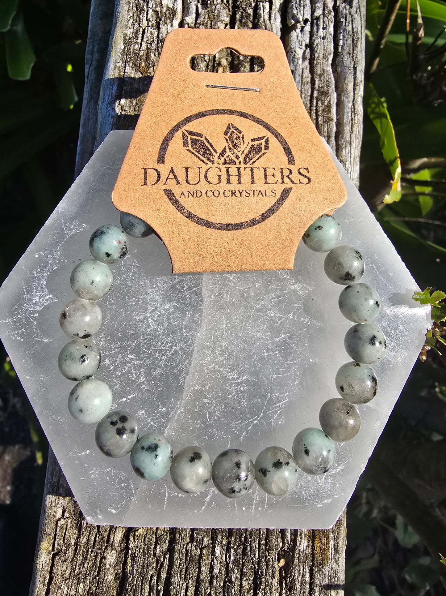Kiwi Jasper | Round Bead Bracelet