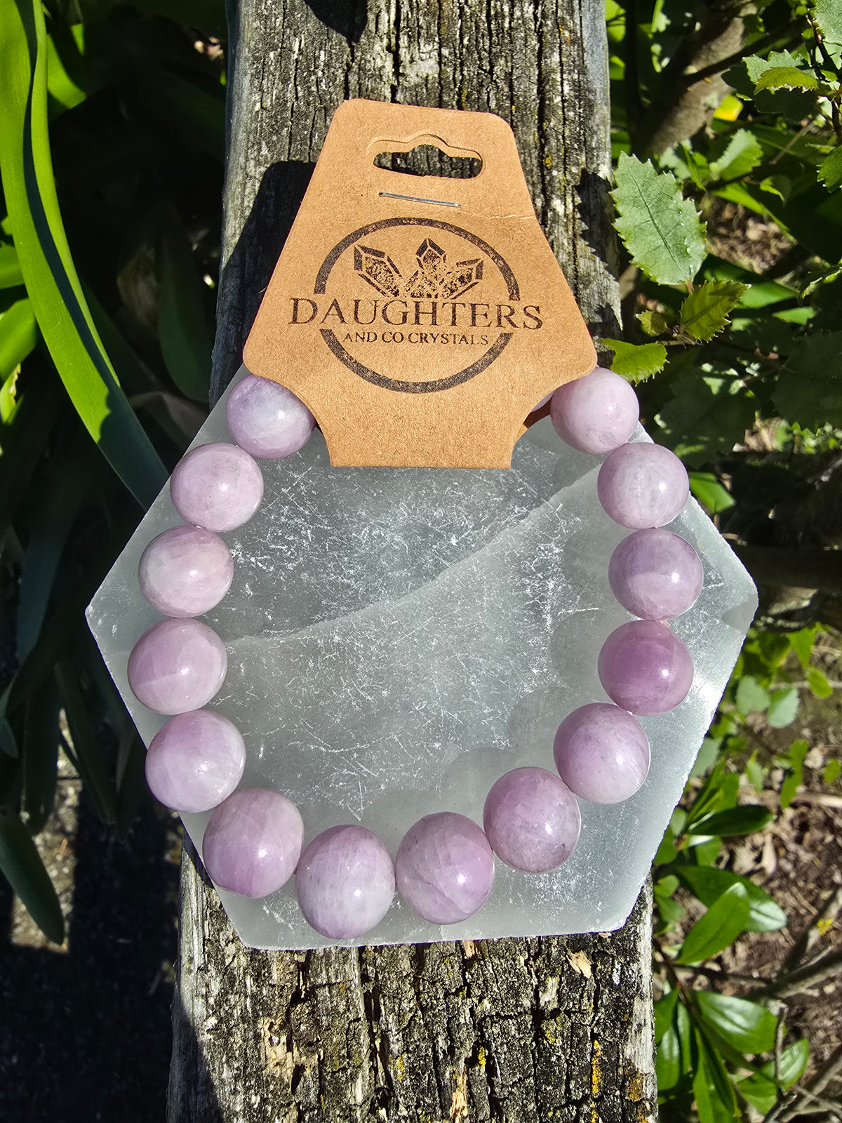 Kunzite | Round Bead Bracelet 13 mm