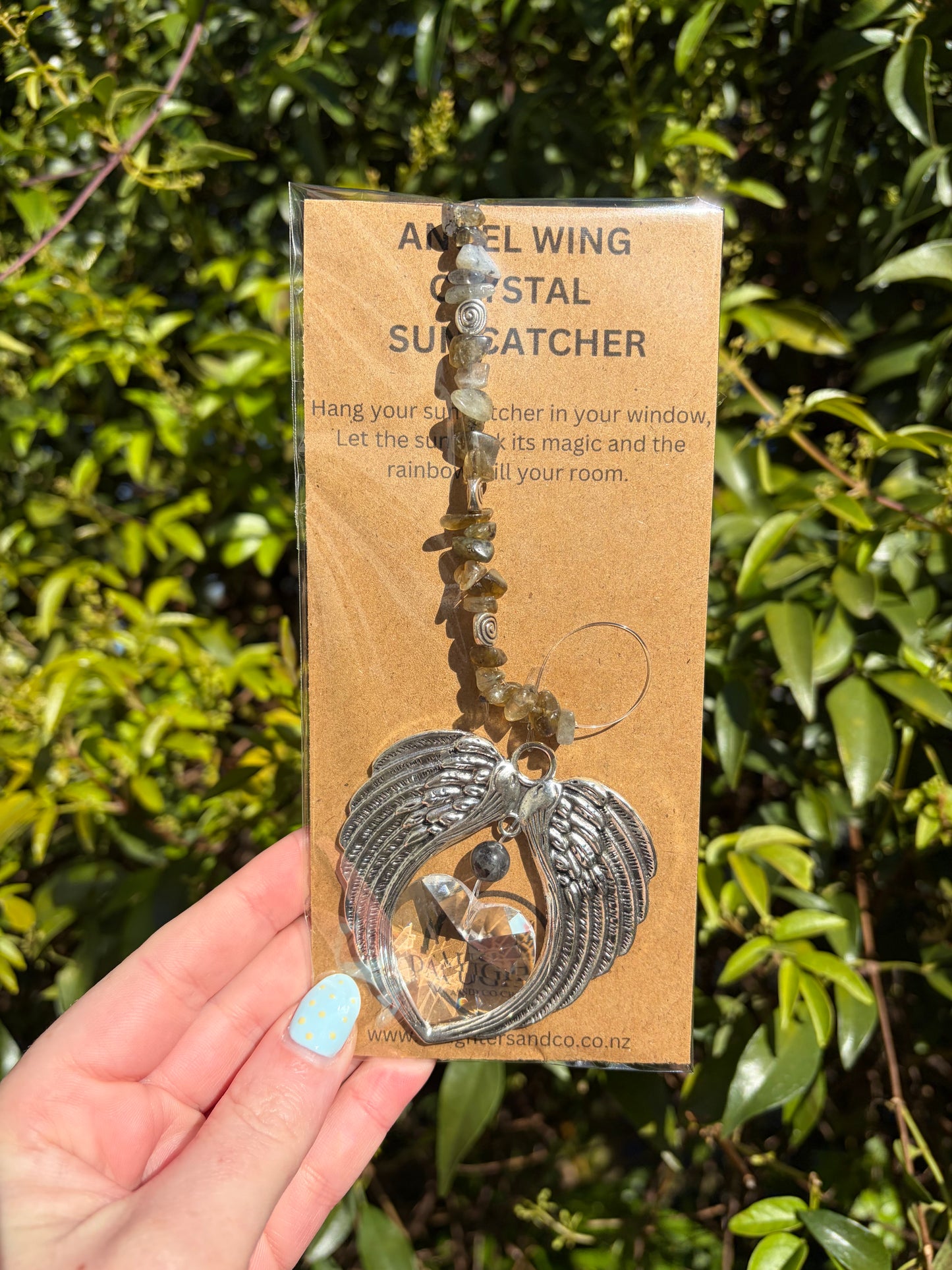 Labradorite | Angel Wing Heart Sun Catcher