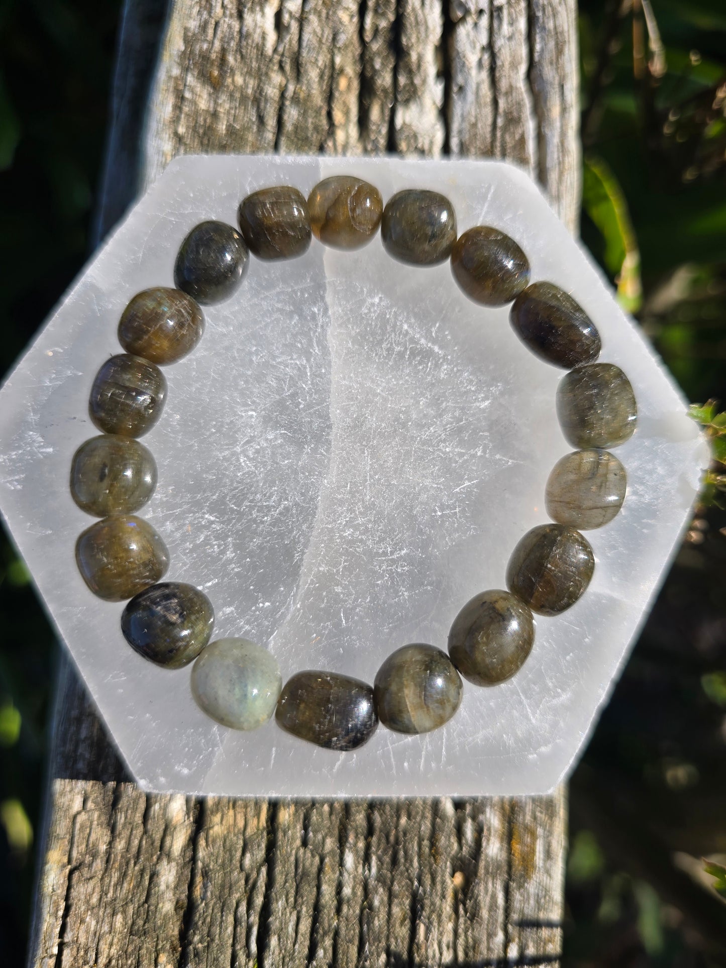 Labradorite | Large Nugget Bead Bracelet