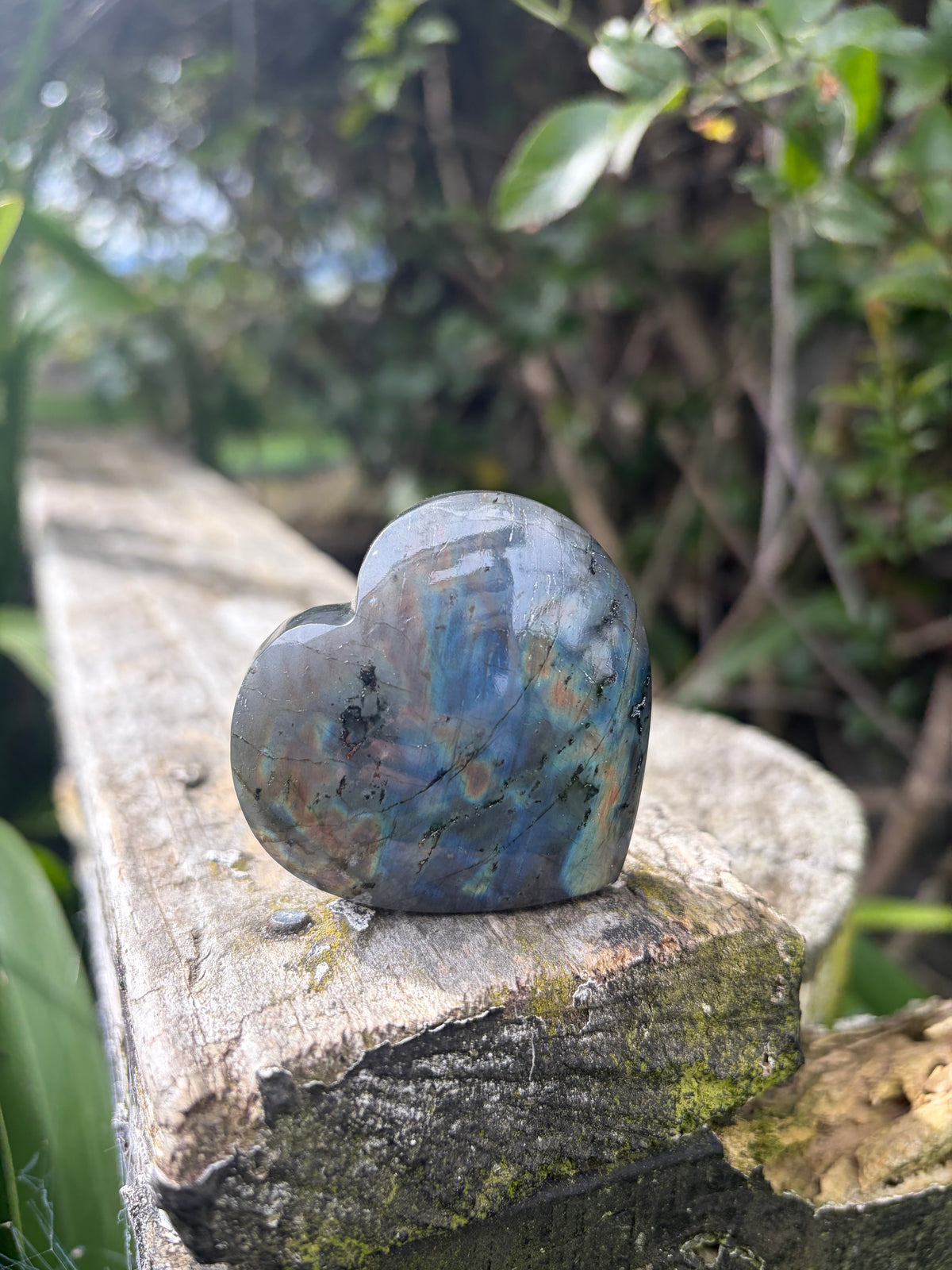 Labradorite Self Standing Heart B