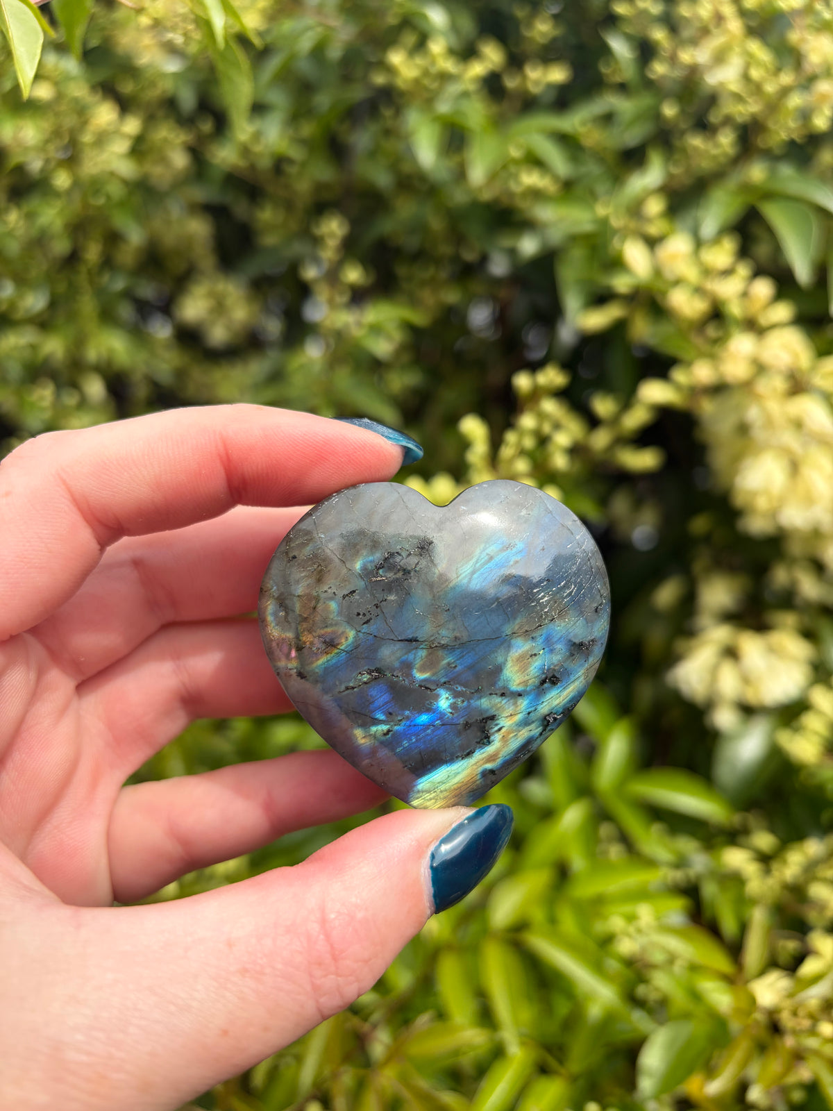 Labradorite Self Standing Heart B