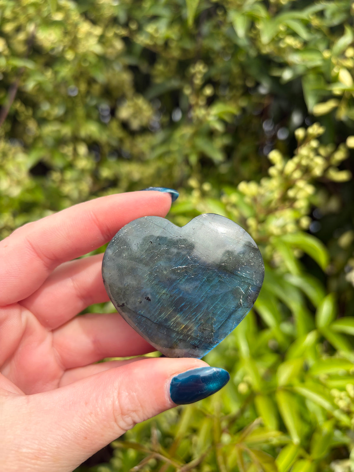 Labradorite Self Standing Heart D