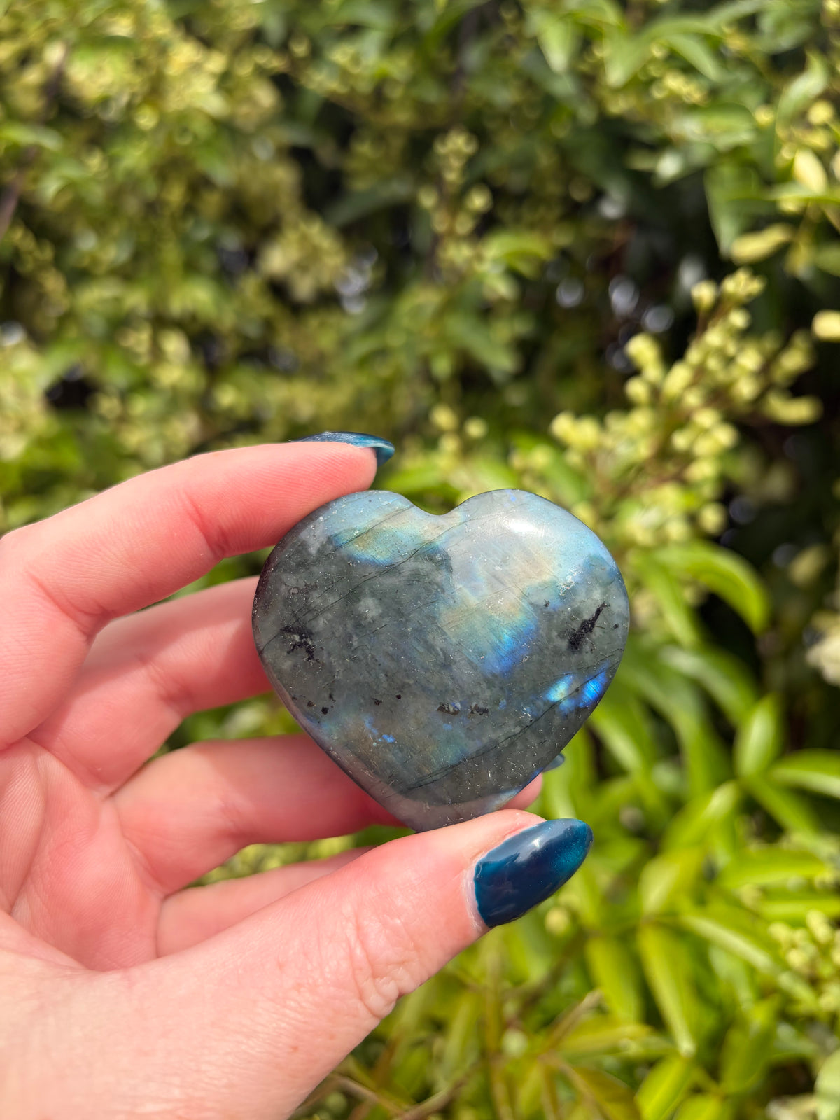 Labradorite Self Standing Heart D