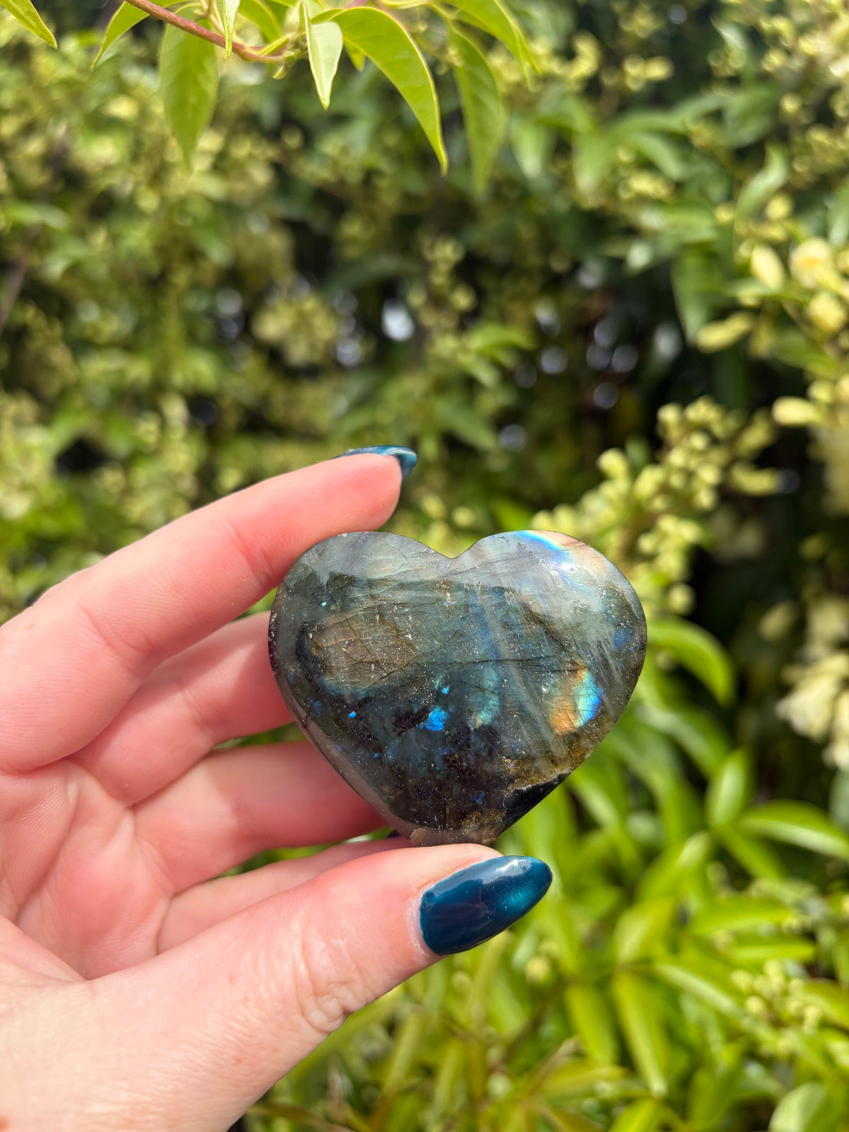 Labradorite Self Standing Heart E