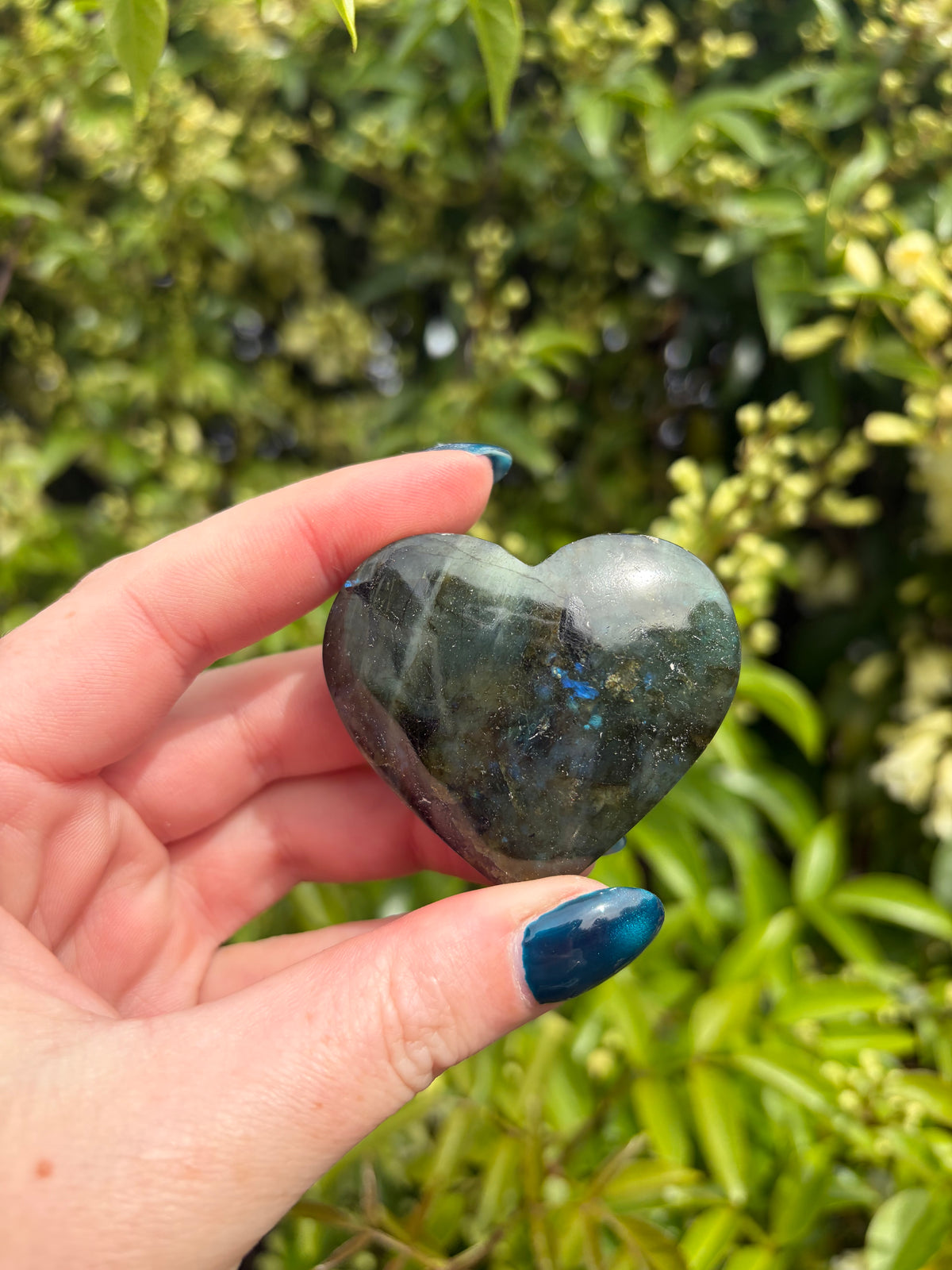 Labradorite Self Standing Heart E