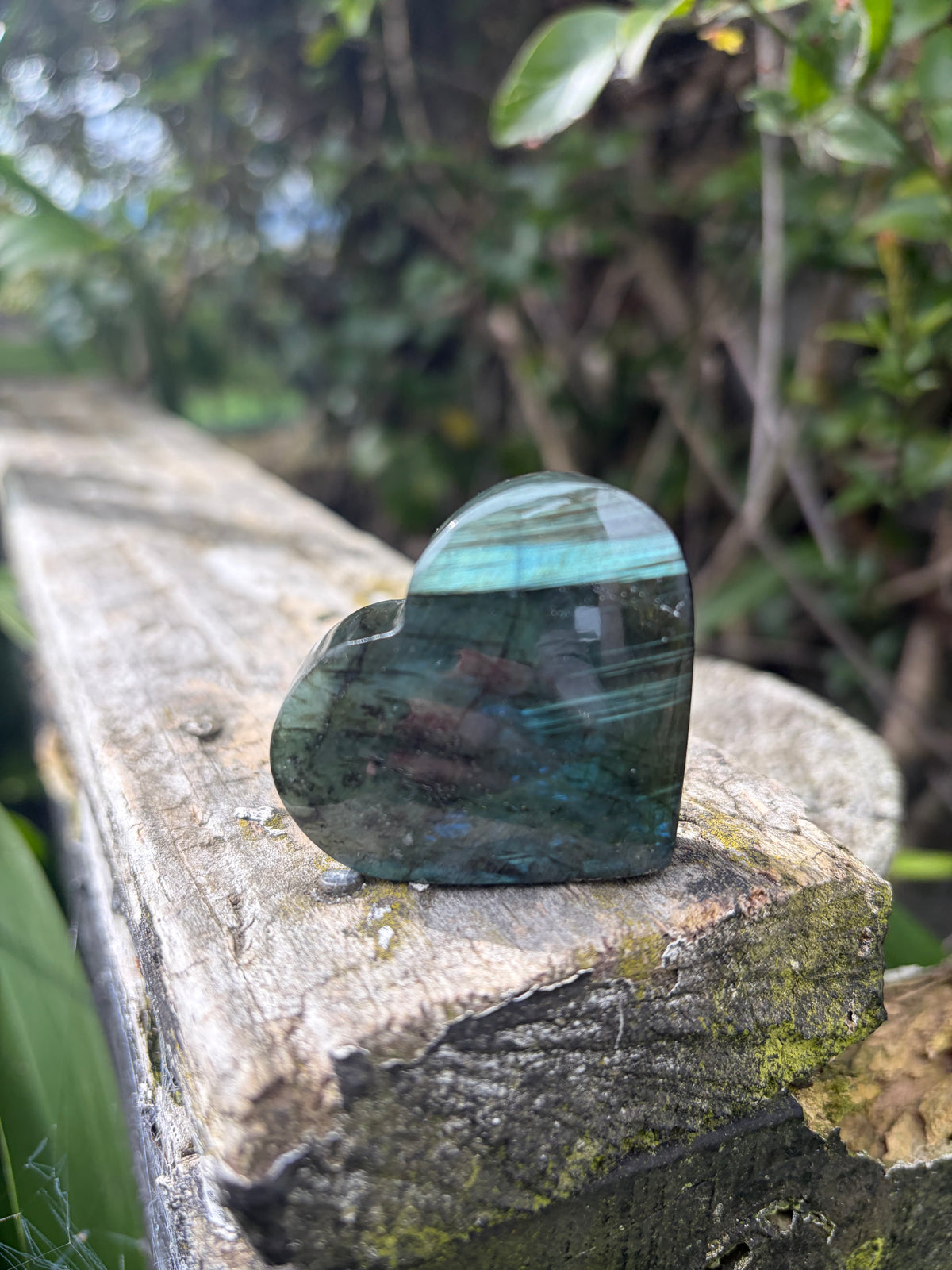 Labradorite Self Standing Heart F