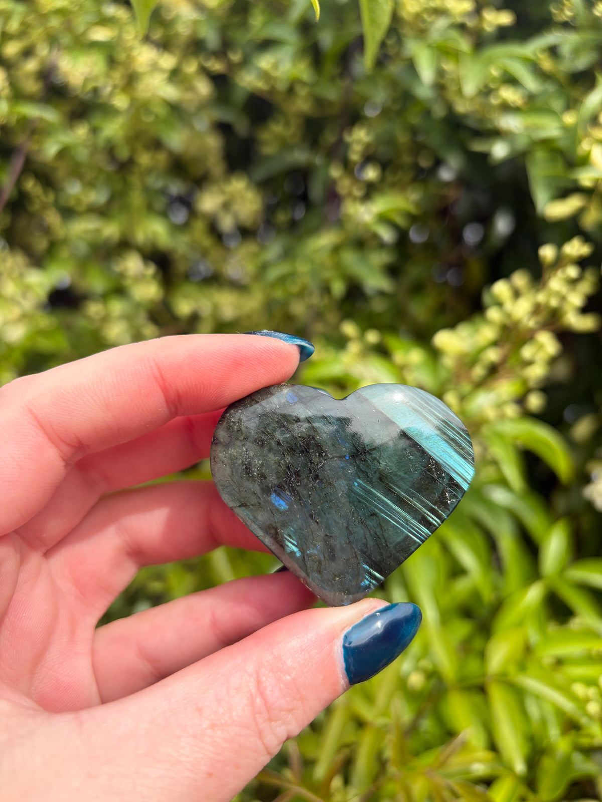 Labradorite Self Standing Heart F