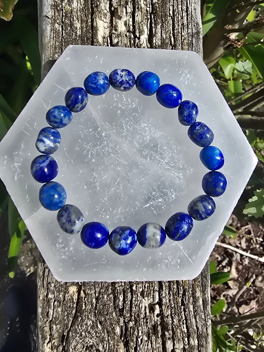 Lapis Lazuli | Nugget Bead Bracelet 8 mm