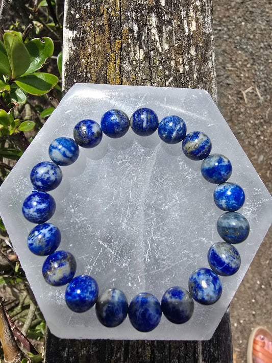 Lapis Lazuli | Large Round Bead Bracelet