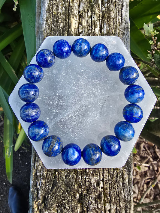 Lapis Lazuli | Round Bead Bracelet 12 mm