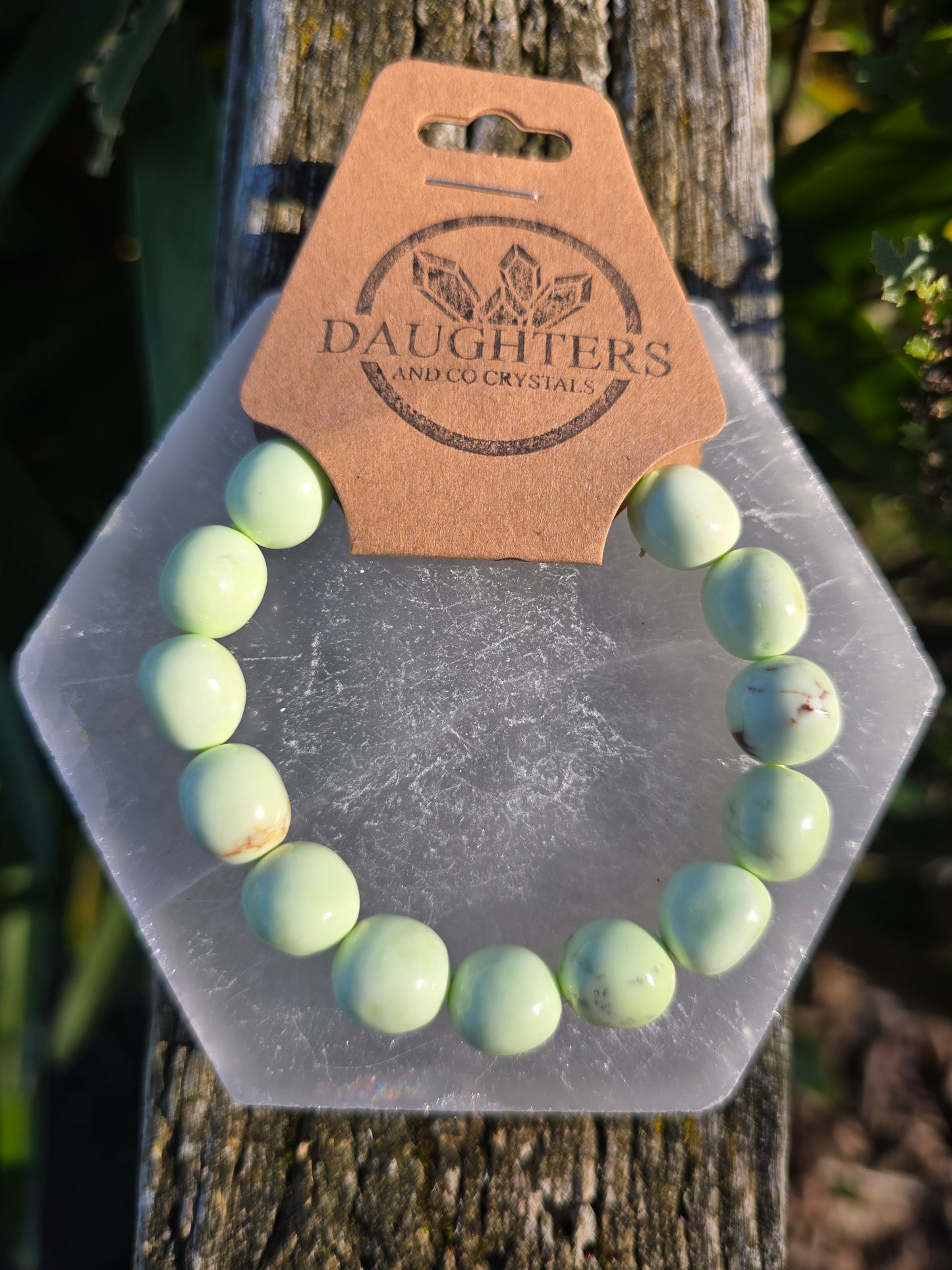 Lemon Chrysoprase | Nugget Bead Bracelet 10 mm