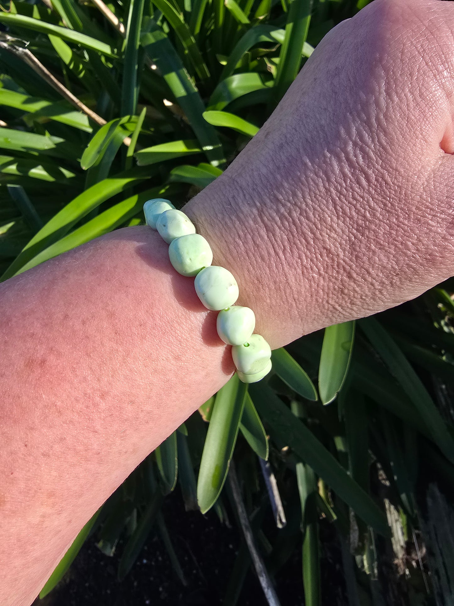 Lemon Chrysoprase | Nugget Bead Bracelet 10 mm
