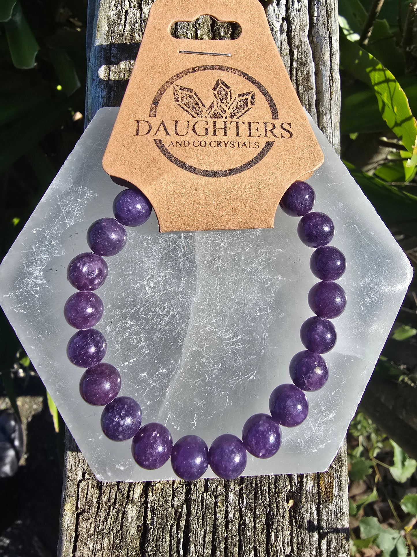 Lepidolite | Large Round Bead Bracelet