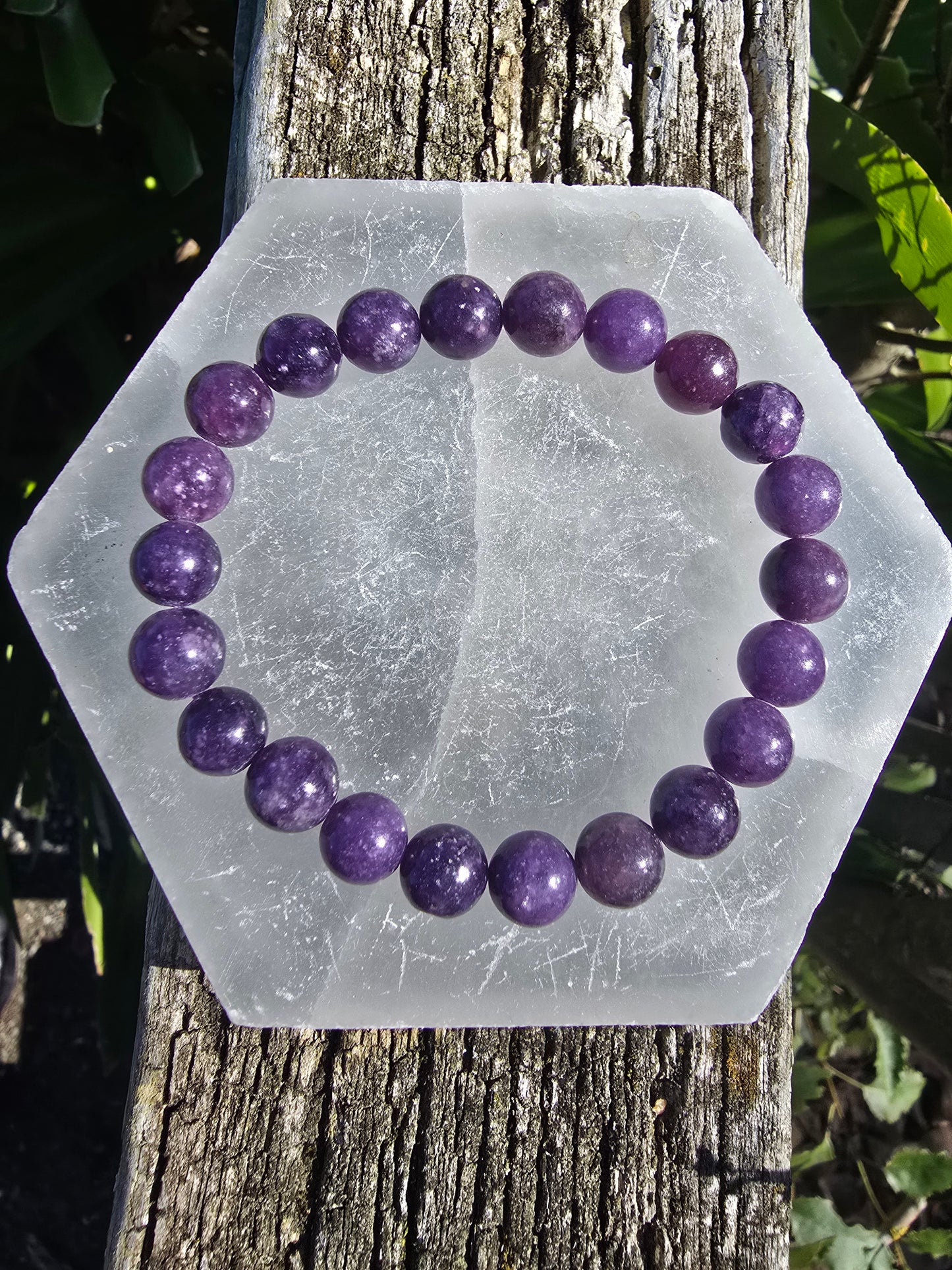 Lepidolite | Large Round Bead Bracelet