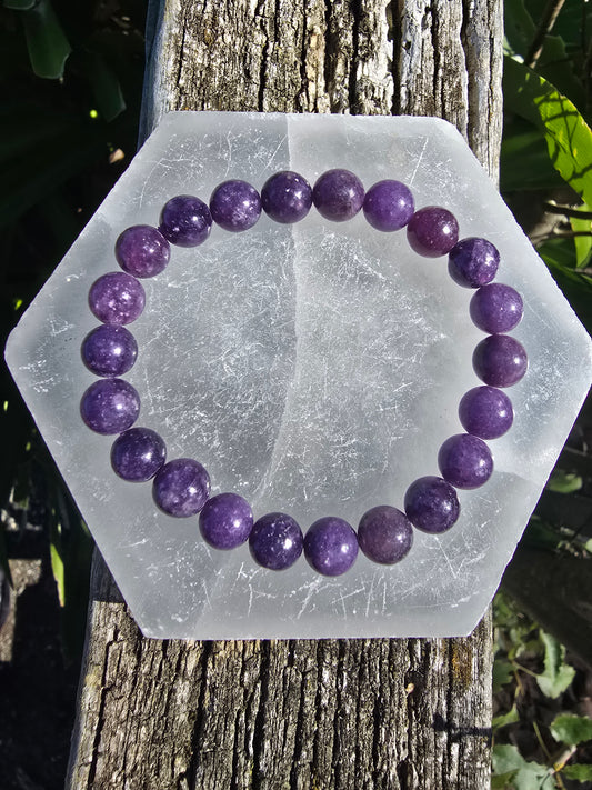 Lepidolite | Large Round Bead Bracelet