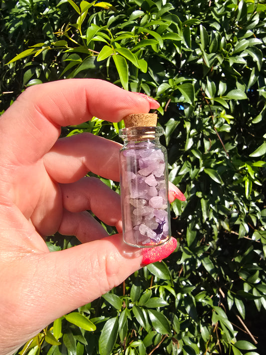 Lepidolite Crystal Chip Bottle