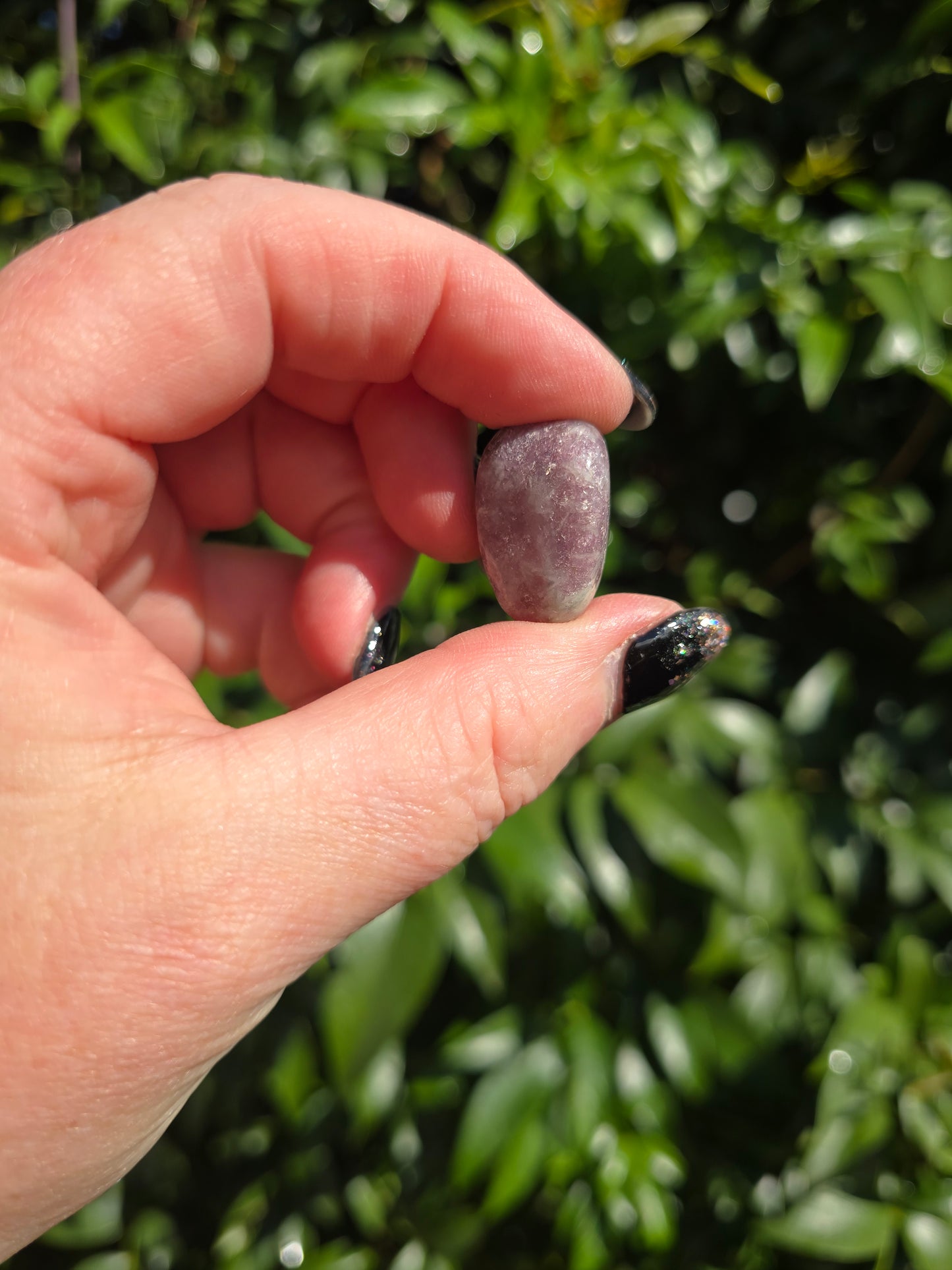 Lepidolite With Quartz Tumbled Stone