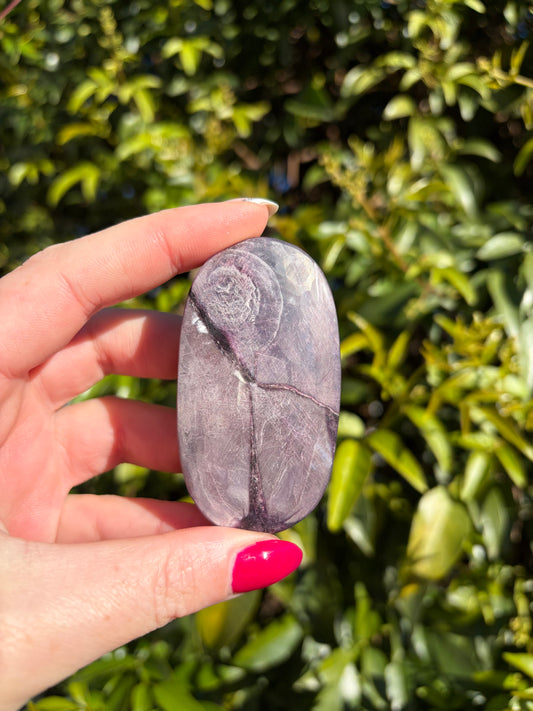 Lepidolite Palm Stone E