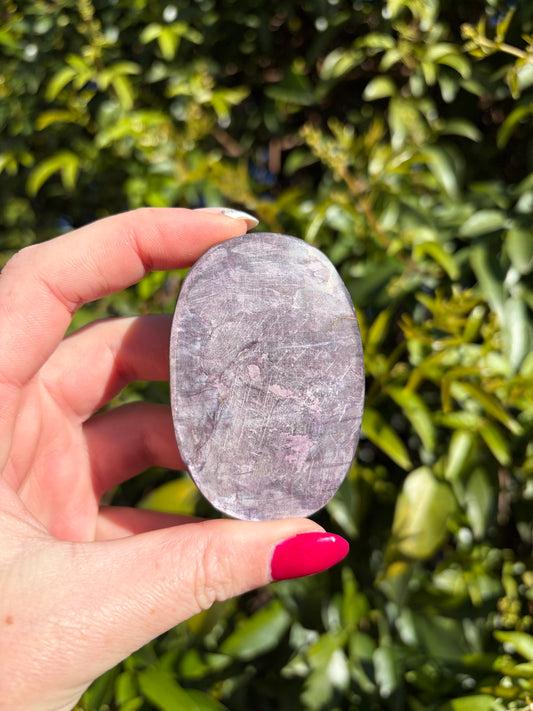Lepidolite Palm Stone C