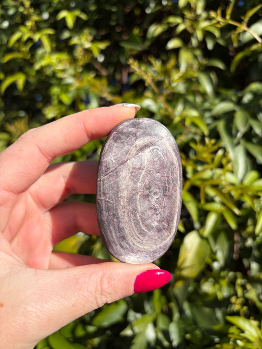 Lepidolite Palm Stone D